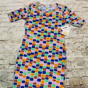 Lularoe Julia dress pink multicolored XS